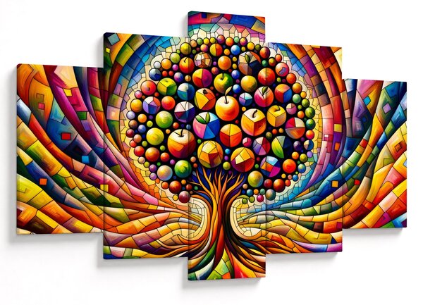 Obraz – Farebný strom s jablkami (150x105 cm)