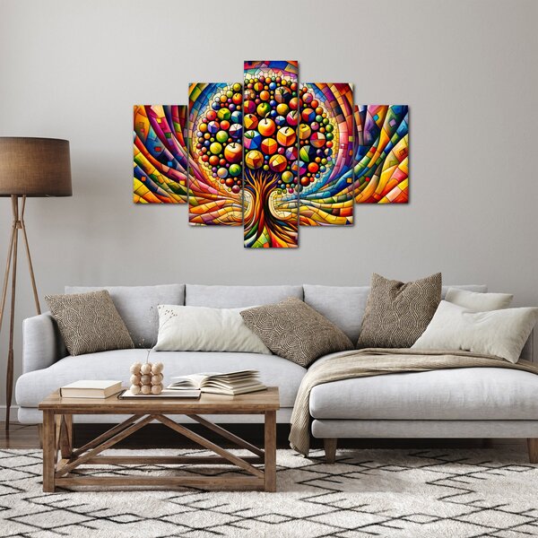 Obraz – Farebný strom s jablkami (150x105 cm)