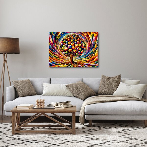 Obraz – Farebný strom s jablkami (70x50 cm)