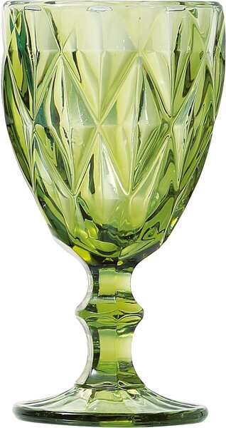 Zelené sklenené poháre na víno 230ml 6ks