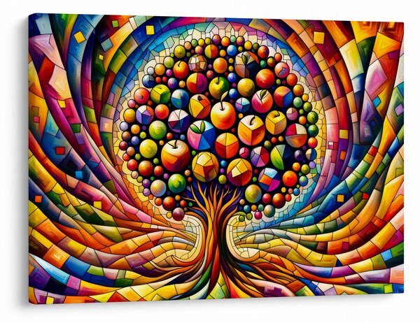 Obraz – Farebný strom s jablkami (70x50 cm)