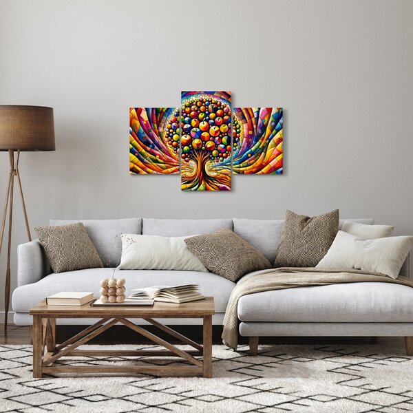 Obraz – Farebný strom s jablkami (90x60 cm)