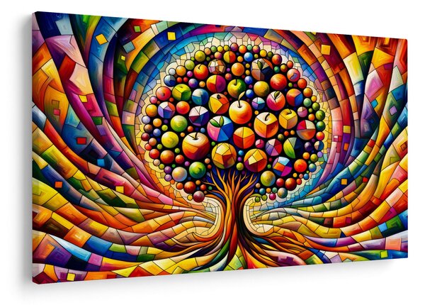 Obraz – Farebný strom s jablkami (90x60 cm)