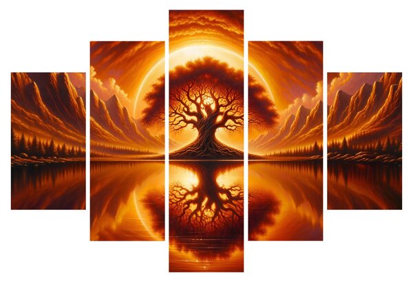 Obraz – Strom v krvavom slnku (150x105 cm)