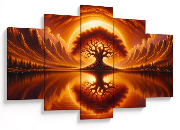 Obraz – Strom v krvavom slnku (150x105 cm)