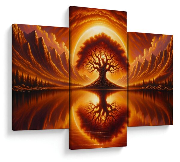 Obraz – Strom v krvavom slnku (90x60 cm)