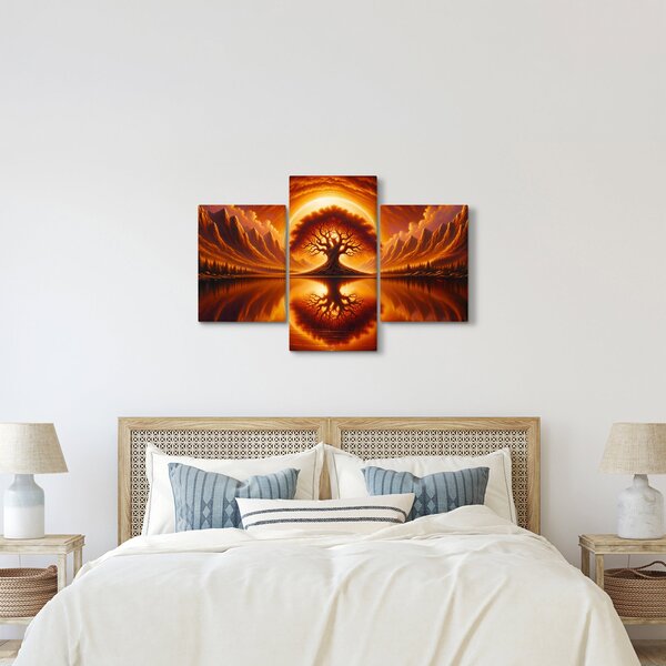 Obraz – Strom v krvavom slnku (90x60 cm)