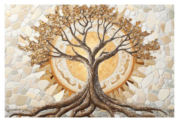 Obraz – Zlatý strom života v mozaike (90x60 cm)
