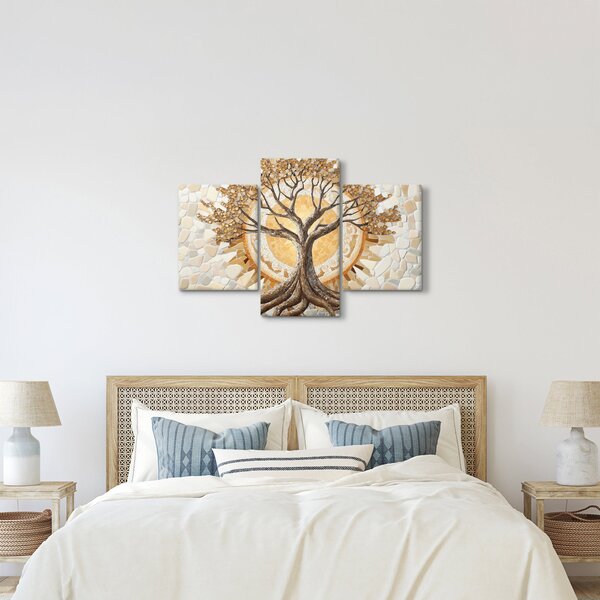 Obraz – Zlatý strom života v mozaike (90x60 cm)