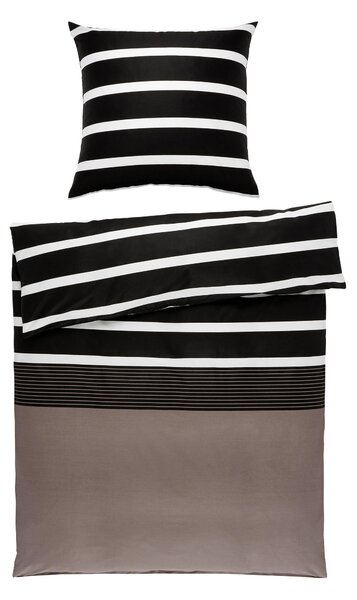 POSTEĽNÁ BIELIZEŇ, satén, hnedá, čierna, 155/220 cm Janine - Online Only bytové doplnky, Online Only