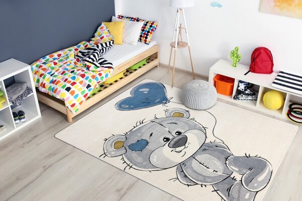 Dywany Łuszczów , Detský kusový koberec Petit E1593 Teddy bear cream, 140x190, šedá, detská izba