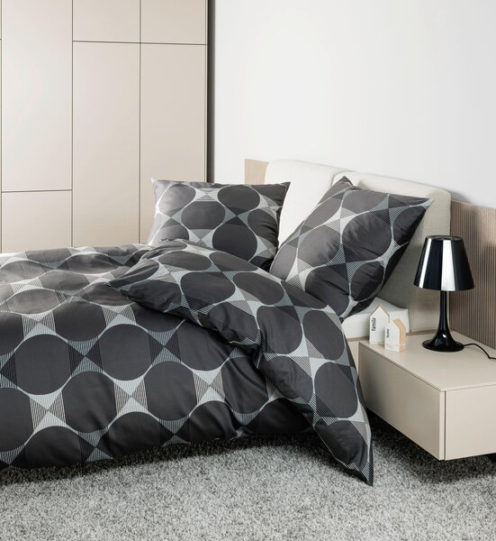 POSTEĽNÁ BIELIZEŇ, makosatén, antracitová, sivá, 135/200 cm Janine - Online Only bytové doplnky, Online Only