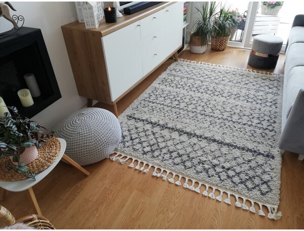 Dywany Łuszczów , Kusový koberec Berber Agadir G0522 cream and grey, 80x150, béžová, obývacia izba