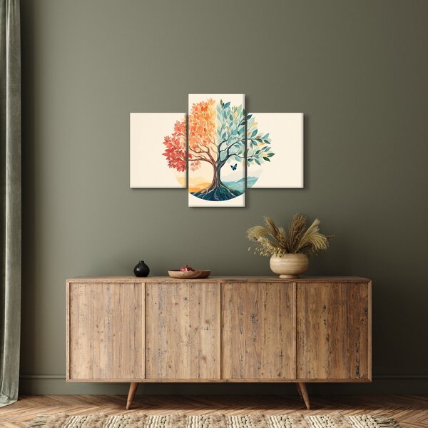 Obraz – Duálny strom s motýľom (90x60 cm)
