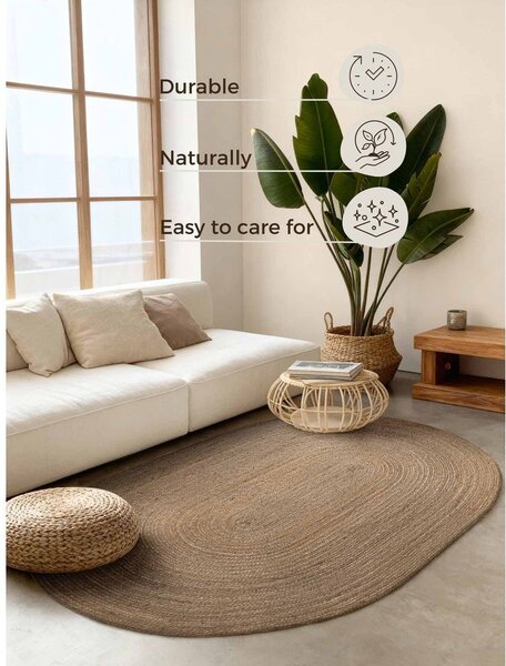 Obojstranný/ručne tkaný jutový koberec v tmavoprírodnej farbe 160x230 cm Braided – Hanse Home