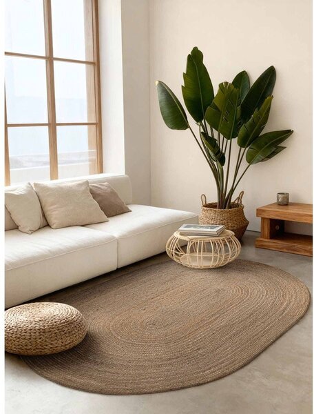 Obojstranný/ručne tkaný jutový koberec v tmavoprírodnej farbe 160x230 cm Braided – Hanse Home