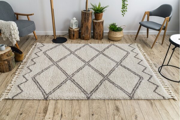 Dywany Łuszczów, Kusový koberec Berber Asila B5970 cream and brown, 80x150, béžová, obývacia izba