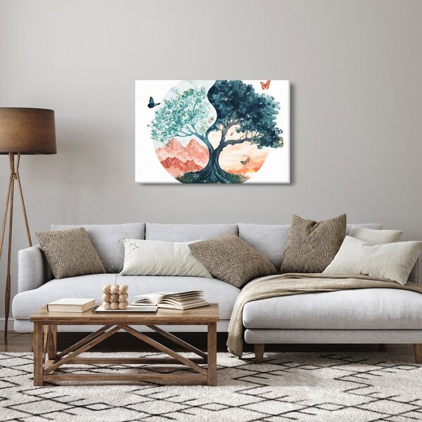 Obraz – Akvarelový strom plný života (90x60 cm)