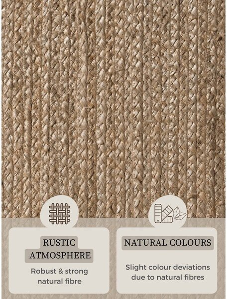 Obojstranný/ručne tkaný jutový koberec v tmavoprírodnej farbe 160x230 cm Braided – Hanse Home