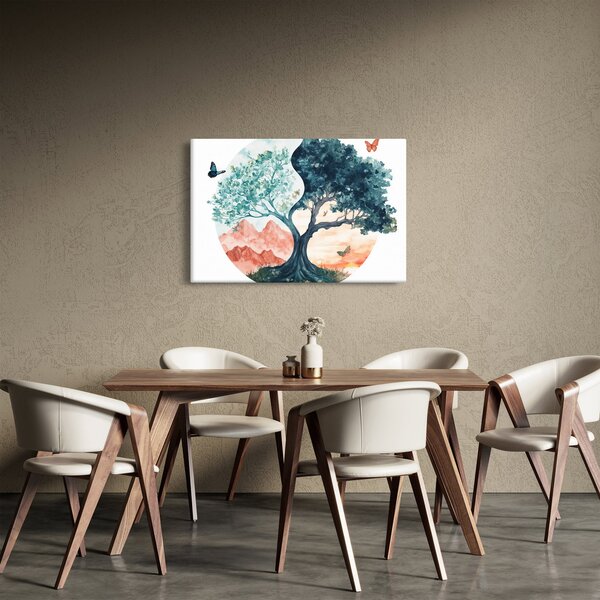 Obraz – Akvarelový strom plný života (90x60 cm)