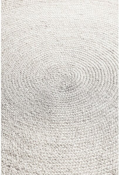Biely obojstranný/ručne tkaný jutový okrúhly koberec ø 140 cm Braided – Hanse Home