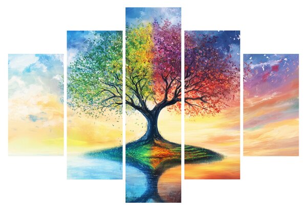Obraz – Maľovaný strom ročných období (150x105 cm)