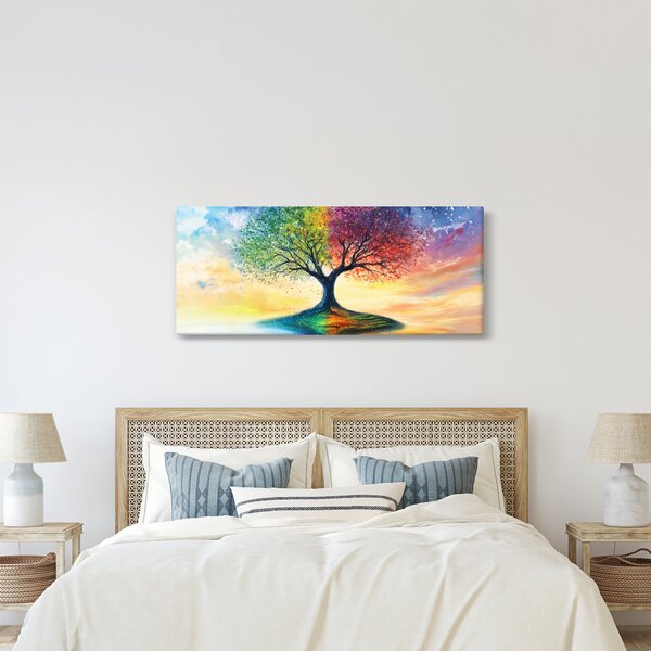 Obraz – Maľovaný strom ročných období (120x50 cm)