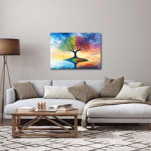 Obraz – Maľovaný strom ročných období (70x50 cm)