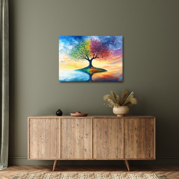 Obraz – Maľovaný strom ročných období (70x50 cm)