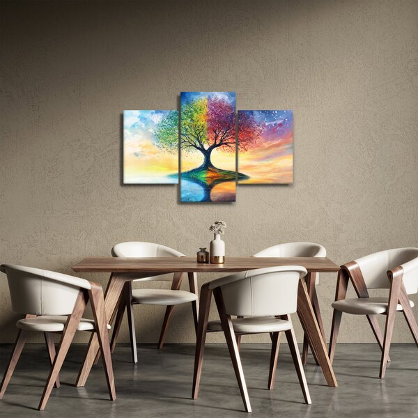 Obraz – Maľovaný strom ročných období (90x60 cm)