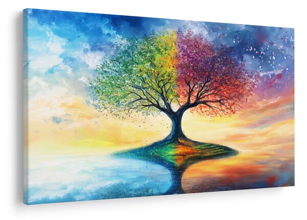 Obraz – Maľovaný strom ročných období (90x60 cm)