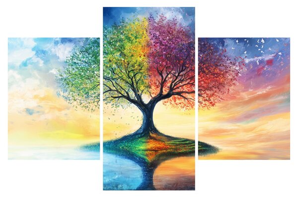 Obraz – Maľovaný strom ročných období (90x60 cm)
