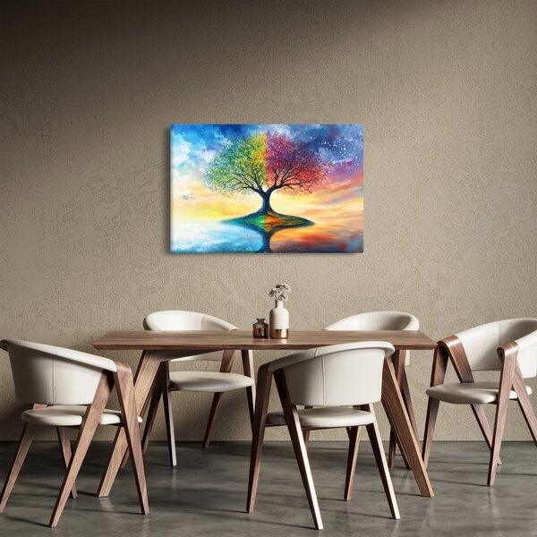 Obraz – Maľovaný strom ročných období (90x60 cm)