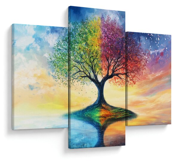 Obraz – Maľovaný strom ročných období (90x60 cm)