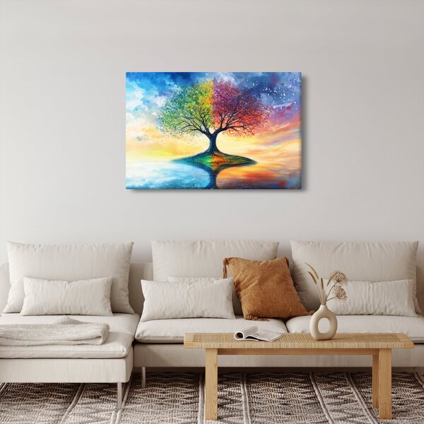Obraz – Maľovaný strom ročných období (90x60 cm)