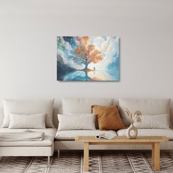 Sklenený obraz – Strom života a lásky (70x50 cm)