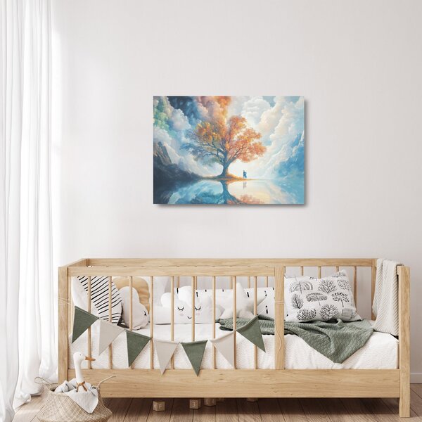 Sklenený obraz – Strom života a lásky (70x50 cm)