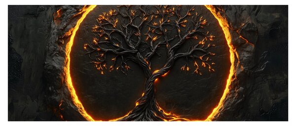 Obraz – Strom života v láve II. (120x50 cm)