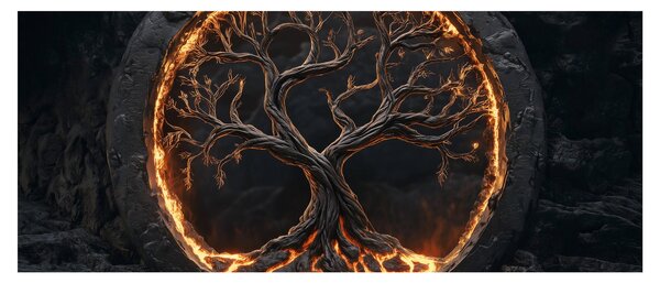 Obraz – Strom života v láve I. (120x50 cm)