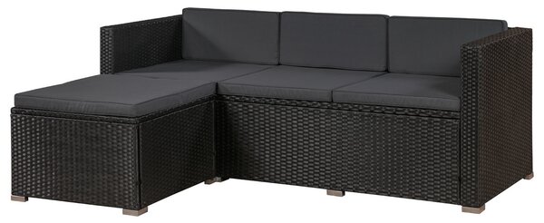 Záhradný ratanový set Punta Cana M - čierny/antracit podušky
