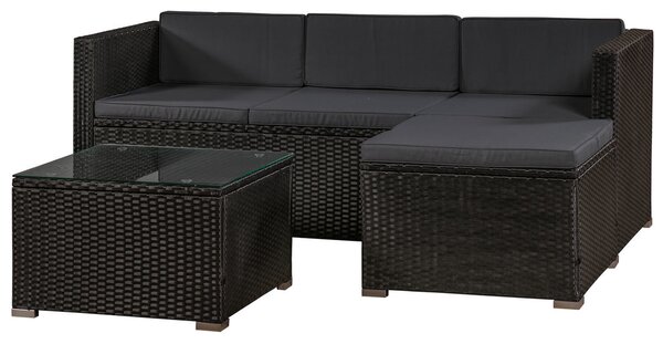Záhradný ratanový set Punta Cana M - čierny/antracit podušky