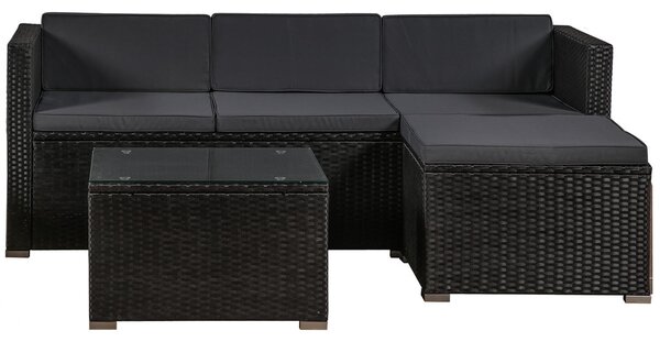 Záhradný ratanový set Punta Cana M - čierny/antracit podušky