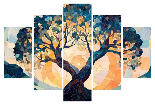 Obraz – Mozaika – slnko a strom II. (150x105 cm)