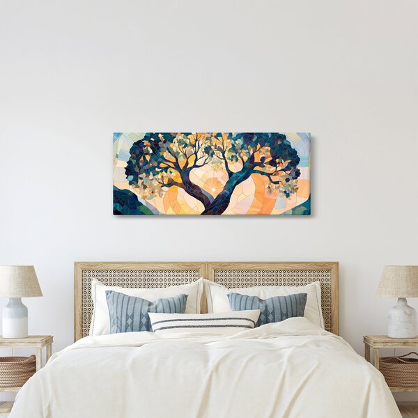 Obraz – Mozaika – slnko a strom II. (120x50 cm)