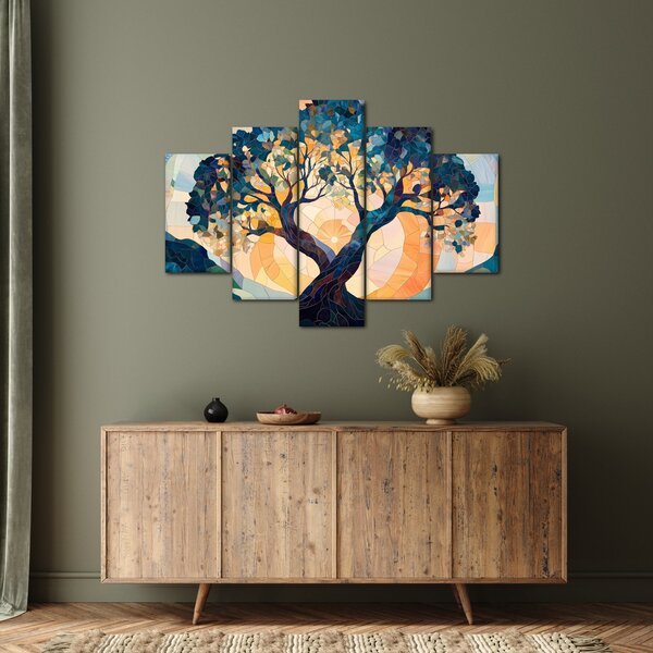 Obraz – Mozaika – slnko a strom II. (150x105 cm)