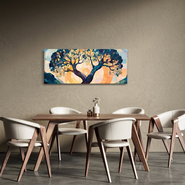 Obraz – Mozaika – slnko a strom II. (120x50 cm)