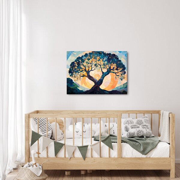 Obraz – Mozaika – slnko a strom II. (70x50 cm)