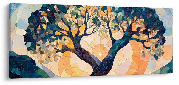 Obraz – Mozaika – slnko a strom II. (120x50 cm)