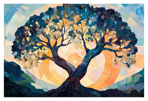 Obraz – Mozaika – slnko a strom II. (90x60 cm)