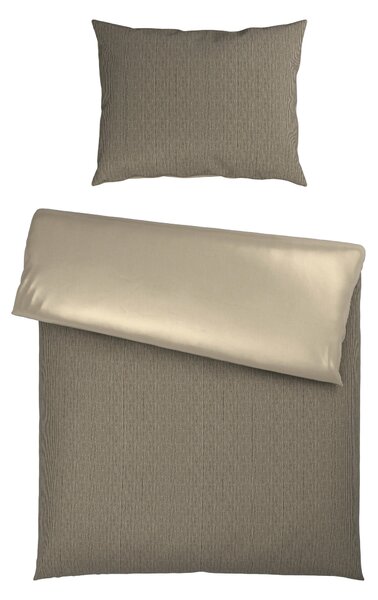 OBOJSTRANNÁ POSTEĽNÁ BIELIZEŇ, satén, taupe, 140/200 cm Bio:Vio - Obliečky & plachty
